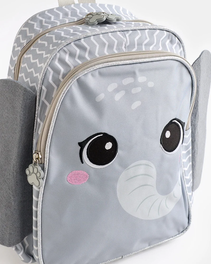 Redtag Grey Elephant Backpack For Kids