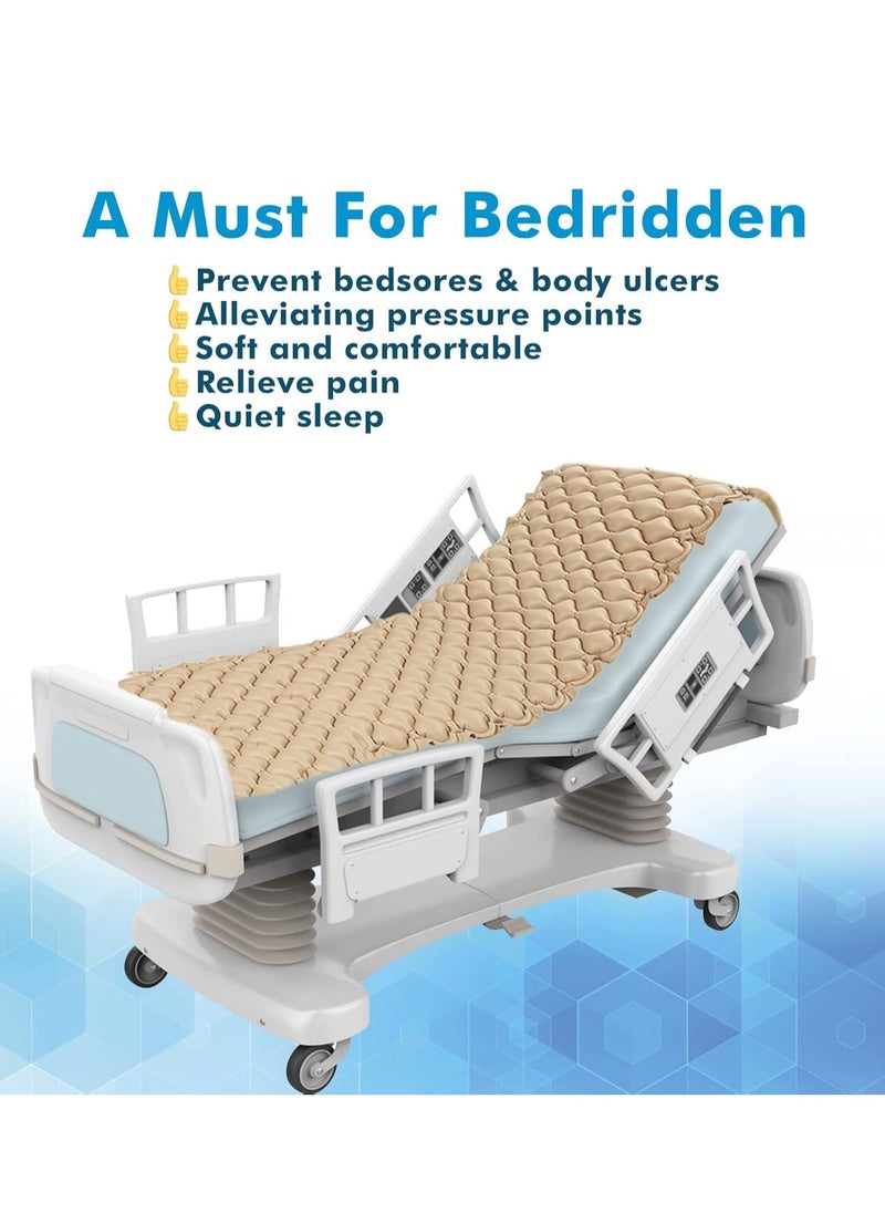 Generic - Medical Air Pressure Replacement Bed Mattresses for Bed Sores with Electric Pumps, Quiet Inflatable Air Mattresses Fits Standard Hospital Bedridden Patients, Multicolor Vinyl by Bizeon - Image 1