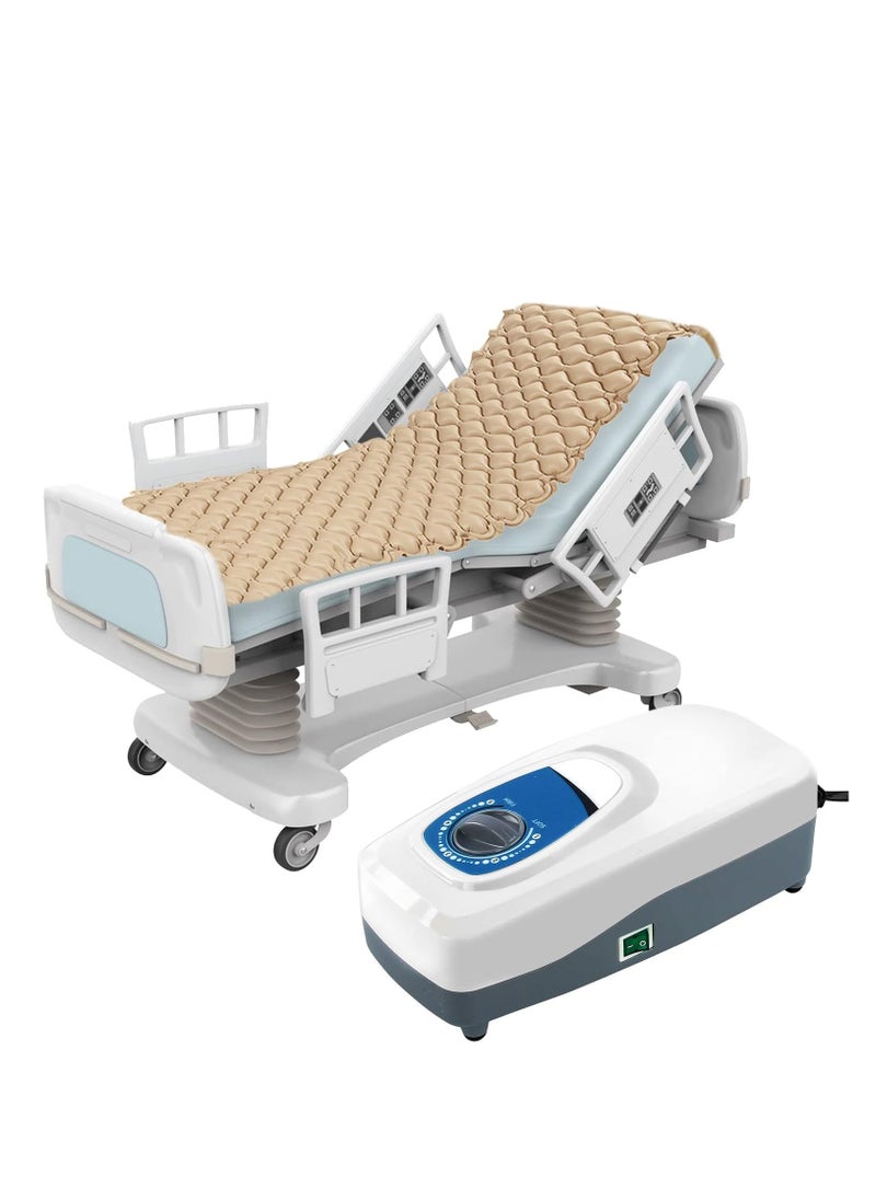Generic - Medical Air Pressure Replacement Bed Mattresses for Bed Sores with Electric Pumps, Quiet Inflatable Air Mattresses Fits Standard Hospital Bedridden Patients, Multicolor Vinyl by Bizeon - Image 1