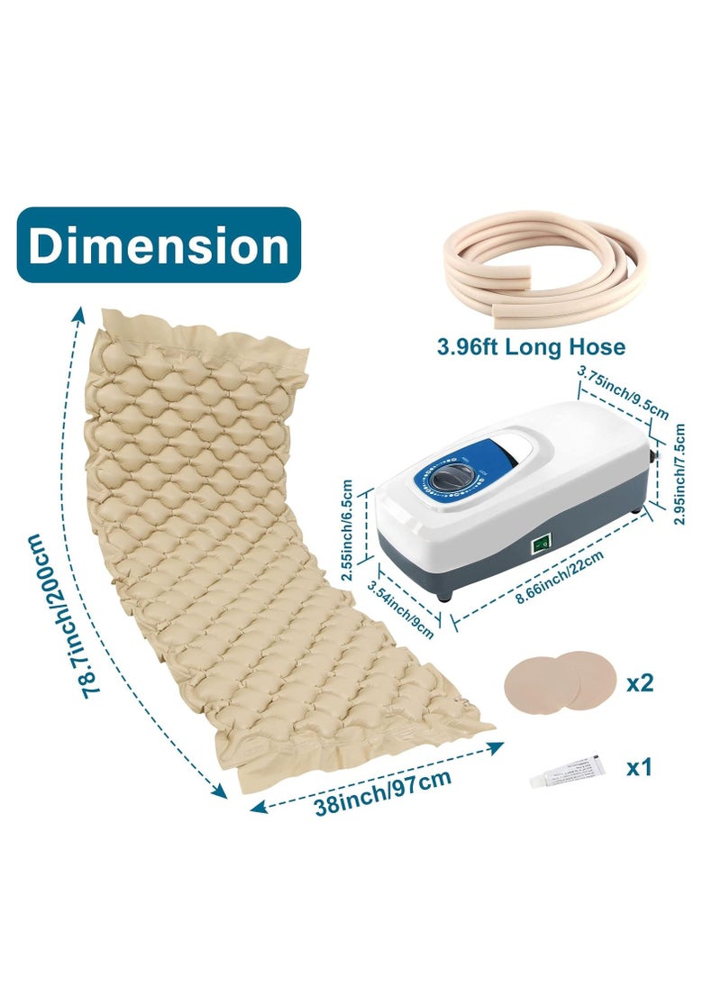 Generic - Medical Air Pressure Replacement Bed Mattresses for Bed Sores with Electric Pumps, Quiet Inflatable Air Mattresses Fits Standard Hospital Bedridden Patients, Multicolor Vinyl by Bizeon - Image 1