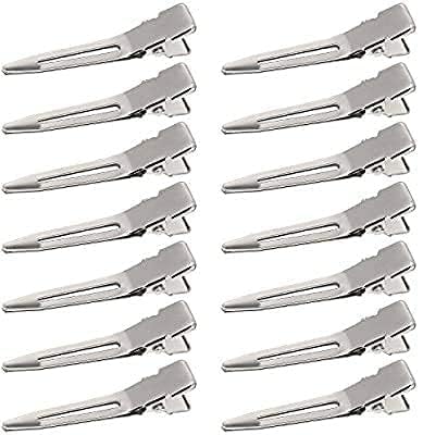 Generic JAGMOOLYA PRODUCTS 175 Inches Single Prong Curl Clips Silver Section Clips Metal Alligator Hair Pins Clips For Hair Extensions PACK OF 30 - Image 1