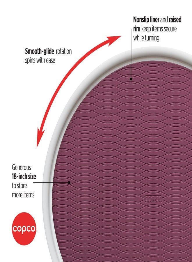 كوبكو صينية دوارة مانعة للانزلاق لخزانة المؤن من كوبكو، مقاس 18 بوصة، أبيض/بنفسجي - Image 4