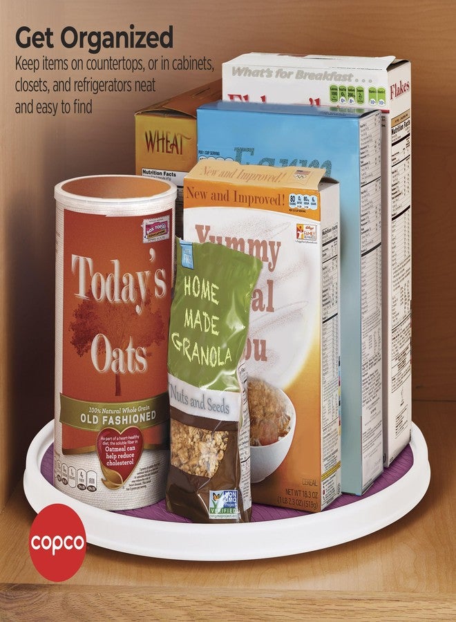 كوبكو صينية دوارة مانعة للانزلاق لخزانة المؤن من كوبكو، مقاس 18 بوصة، أبيض/بنفسجي - Image 3