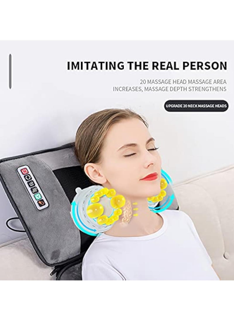 Hihonor Heating Pad Full Body Vibrating Massage Mat Back Massager -Deep Tissue Kneading Massage Chair Pad for Full Back,Chair Massager for Home or Office Massage Mat  - Image 3
