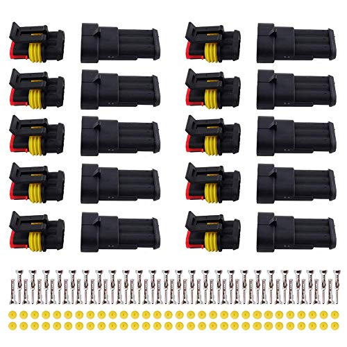 MUYI 10 Kit 3 Pin Way Waterproof Electrical Connector 15mm Series Terminals Water Resistend - Image 1