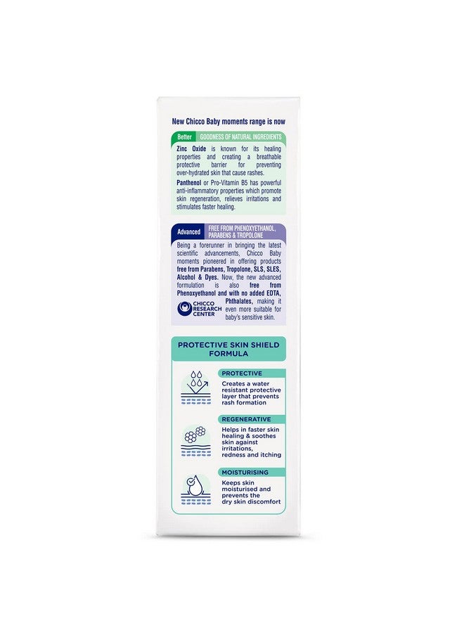 Chicco Baby Moments Diaper Rash Cream With Zinc Oxide & Vitamin B5, 100G| Natural Ingredients To Prevent Rashes & Irritation| Dermatologist Tested | Phenoxyethanol, Parabens & Lauryl Sulphates Free  - Image 2