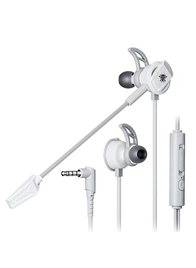 Plextone RX3 Wired Gaming Earphones with Noise Cancelling Mic, Stereo Bass, 3.5mm Jack, Support All Devices (White)  - Image 1