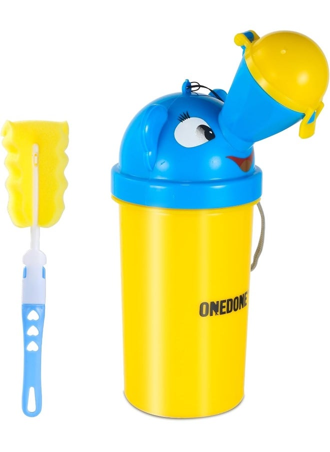 ONEDONE ONEDONE Portable Urinal for Kids 17 OZ Pee Bottle with Clean Brush Travel Urinal for Kids Baby Child Pee Cup for Boys Emergency Toilet for Camping Car Travel and Kid Potty Training  - Image 1