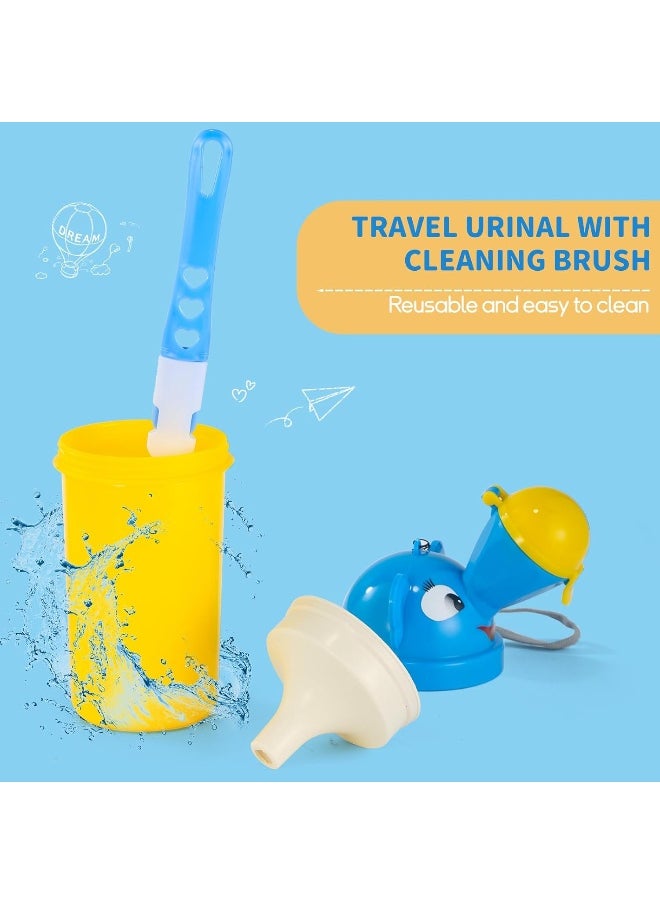 ONEDONE ONEDONE Portable Urinal for Kids 17 OZ Pee Bottle with Clean Brush Travel Urinal for Kids Baby Child Pee Cup for Boys Emergency Toilet for Camping Car Travel and Kid Potty Training  - Image 2