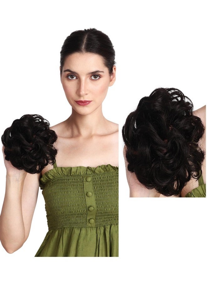 MoonEyes 1 Pcs Matt Finished Brown Messy Rubber Hair Bun Hair Juda Hair Piece For Women in 30 Gram (Pack OF 1, 1, count) - Image 1