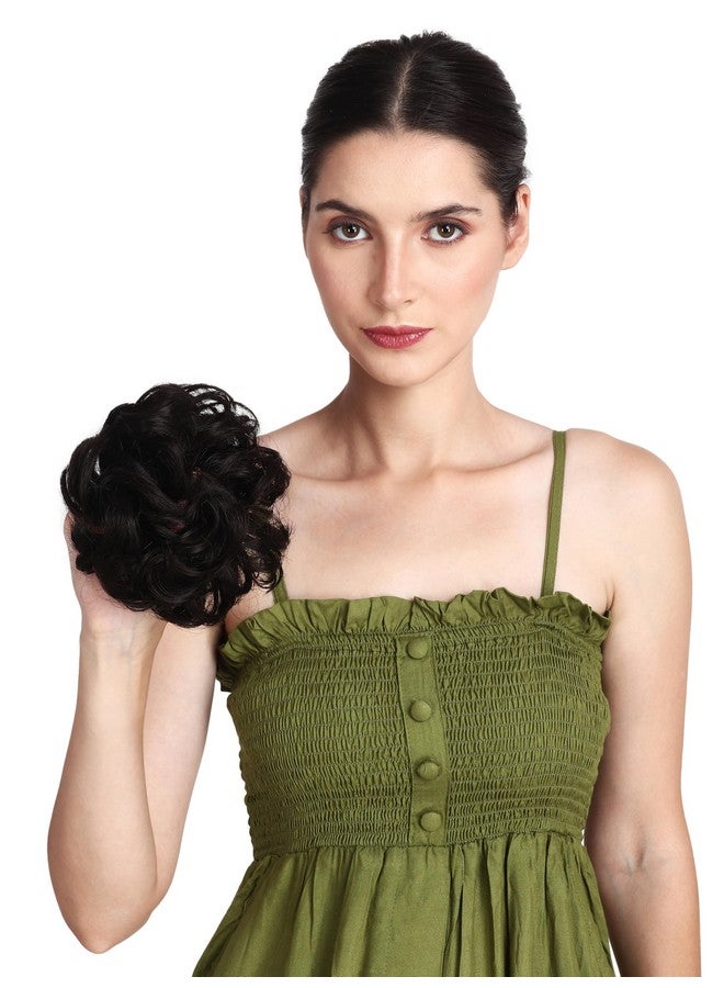 MoonEyes 1 Pcs Matt Finished Brown Messy Rubber Hair Bun Hair Juda Hair Piece For Women in 30 Gram (Pack OF 1, 1, count) - Image 3