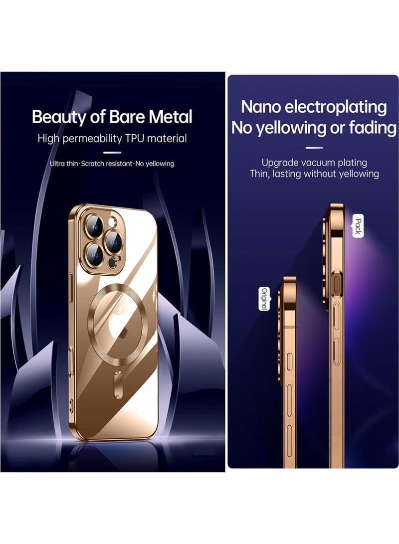 X-level Crystal Clear Case for iPhone 16 Pro Max, [Camera Lens Protector & Compatible with MagSafe] Luxury Plating Edge Slim Soft TPU Cover Protective Case - Image 5