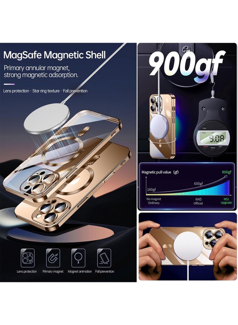 X-level Crystal Clear Case for iPhone 16 Pro Max, [Camera Lens Protector & Compatible with MagSafe] Luxury Plating Edge Slim Soft TPU Cover Protective Case - Image 2