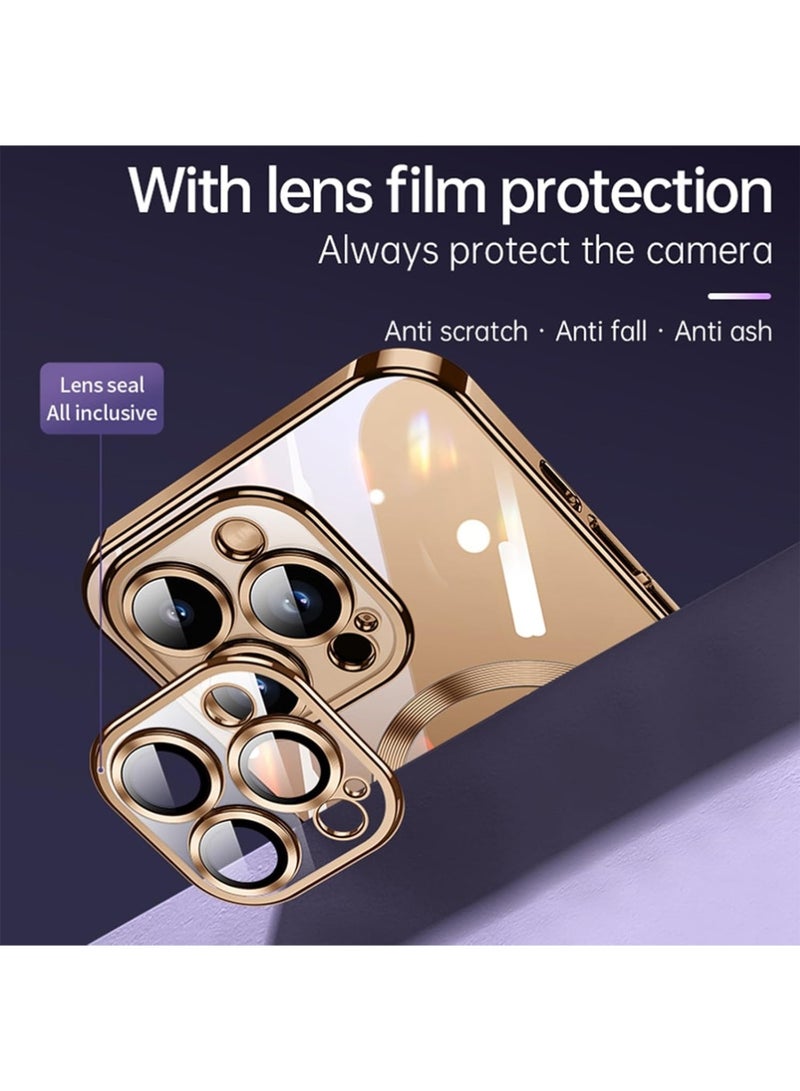 X-level Crystal Clear Case for iPhone 16 Pro Max, [Camera Lens Protector & Compatible with MagSafe] Luxury Plating Edge Slim Soft TPU Cover Protective Case - Image 4