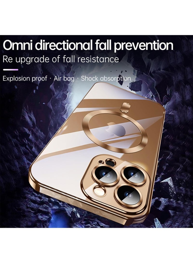 X-level Crystal Clear Case for iPhone 16 Pro Max, [Camera Lens Protector & Compatible with MagSafe] Luxury Plating Edge Slim Soft TPU Cover Protective Case - Image 3