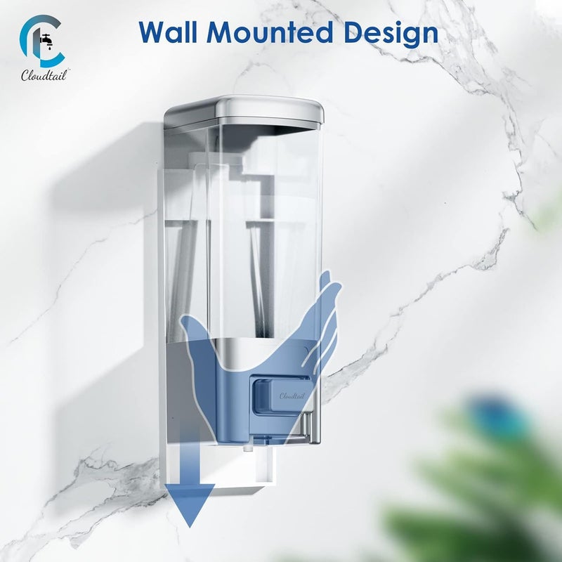 Cloudtail Cloudtail Push ButtonSoapConditionerShampooSanitizerGelFoamLiquidLotionHandwashDispenserWallmountedIdeal For KitchenBathroomWash BasinMaterialAbsCapacity500MlColorSilverSet Of 1  - Image 3