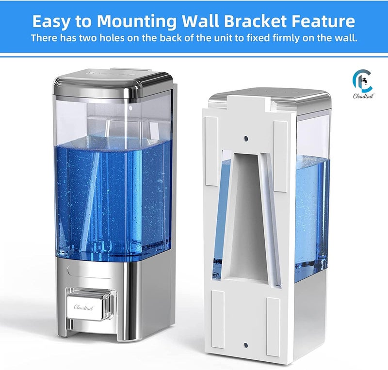 Cloudtail Cloudtail Push ButtonSoapConditionerShampooSanitizerGelFoamLiquidLotionHandwashDispenserWallmountedIdeal For KitchenBathroomWash BasinMaterialAbsCapacity500MlColorSilverSet Of 1  - Image 2