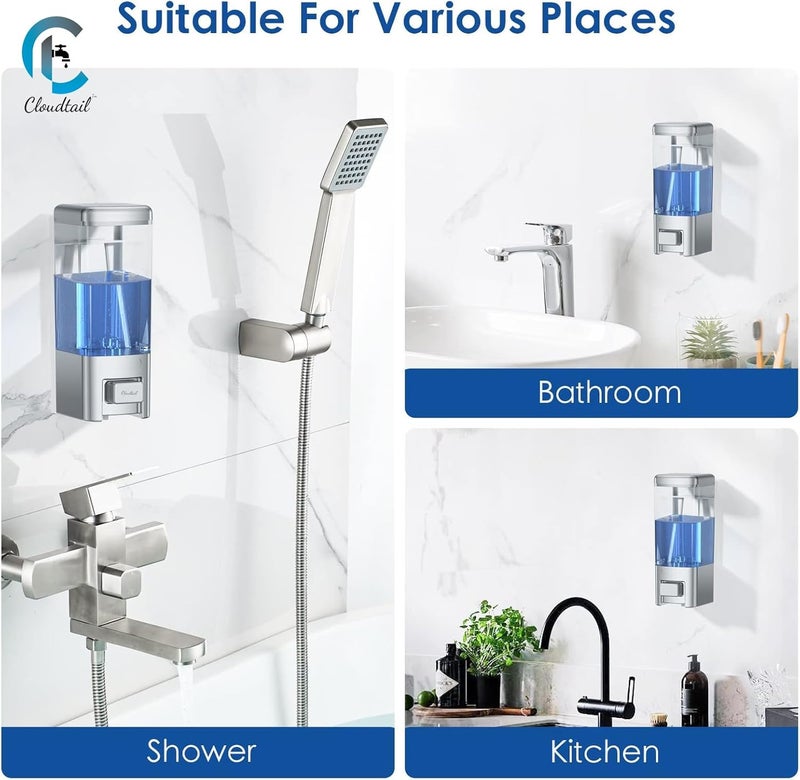 Cloudtail Cloudtail Push ButtonSoapConditionerShampooSanitizerGelFoamLiquidLotionHandwashDispenserWallmountedIdeal For KitchenBathroomWash BasinMaterialAbsCapacity500MlColorSilverSet Of 1  - Image 4