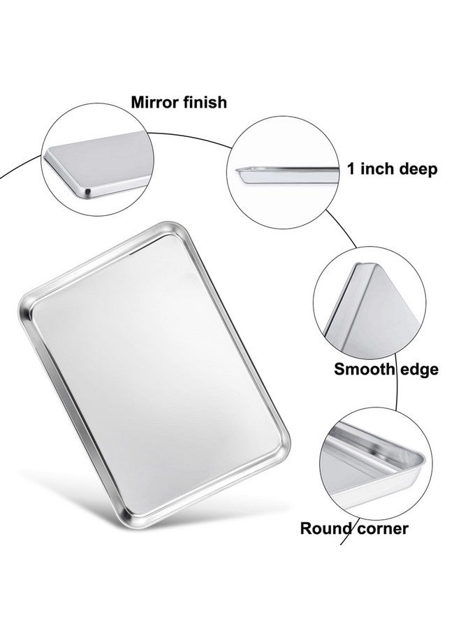 TeamFar Cookies Sheet with Rack, 16 x 12 x 1 Inch Stainless Steel Baking Sheet Tray Pans with Grid Wire Racks for Cooling Baking Roasting, Non-Toxic & Heavy Duty, Dishwasher Safe, 2 Pans + Racks - Image 3