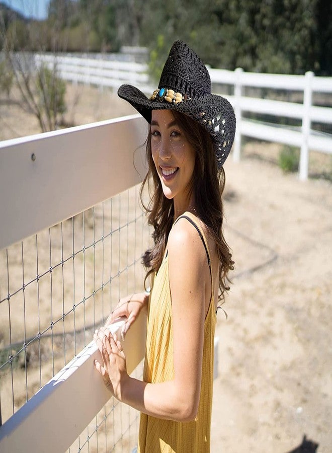 Carnavalife Natural Cowboy Cowboy Straw Hat, Unisex One Size Men's Women's Summer Coachella Beach (US, Alpha, One Size, Xh-1250) - Image 4