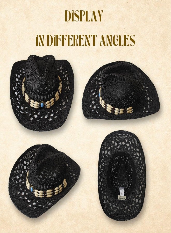 Carnavalife Natural Cowboy Cowboy Straw Hat, Unisex One Size Men's Women's Summer Coachella Beach (US, Alpha, One Size, Xh-1250) - Image 5