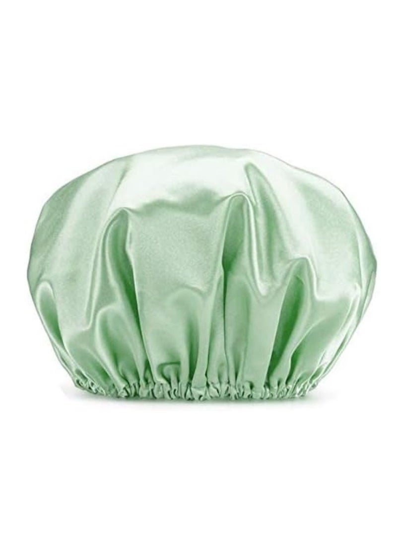 2 Pack Luxury Shower Cap Waterproof & Double Layer Reusable Bath Shower Cap for Women Spa, Hair Salon, Home Hotel Travel Use - Image 2