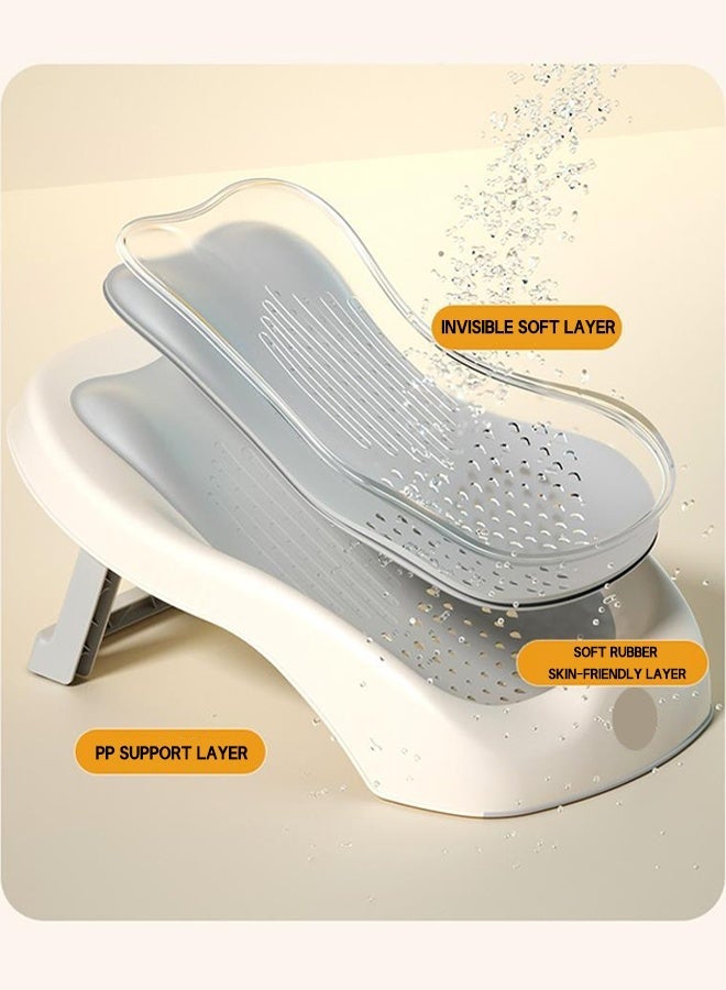 تاختيلا حامل حوض استحمام للأطفال، حوض استحمام قابل للطي للأطفال حديثي الولادة من عمر 0 ​​إلى 6 أشهر، حوض استحمام ناعم للأطفال (رمادي) - Image 5