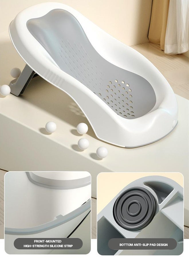 تاختيلا حامل حوض استحمام للأطفال، حوض استحمام قابل للطي للأطفال حديثي الولادة من عمر 0 ​​إلى 6 أشهر، حوض استحمام ناعم للأطفال (رمادي) - Image 2