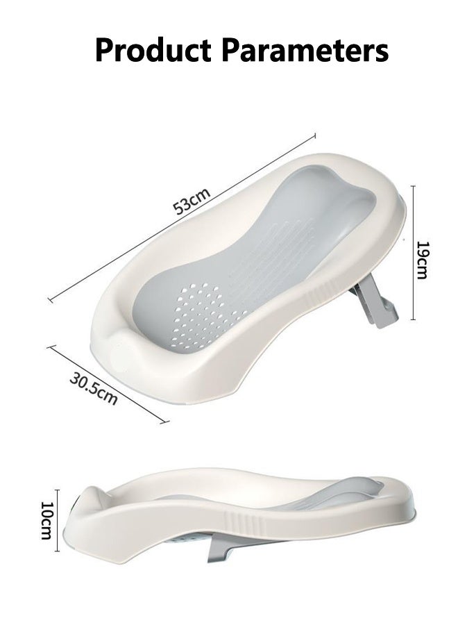 تاختيلا حامل حوض استحمام للأطفال، حوض استحمام قابل للطي للأطفال حديثي الولادة من عمر 0 ​​إلى 6 أشهر، حوض استحمام ناعم للأطفال (رمادي) - Image 3