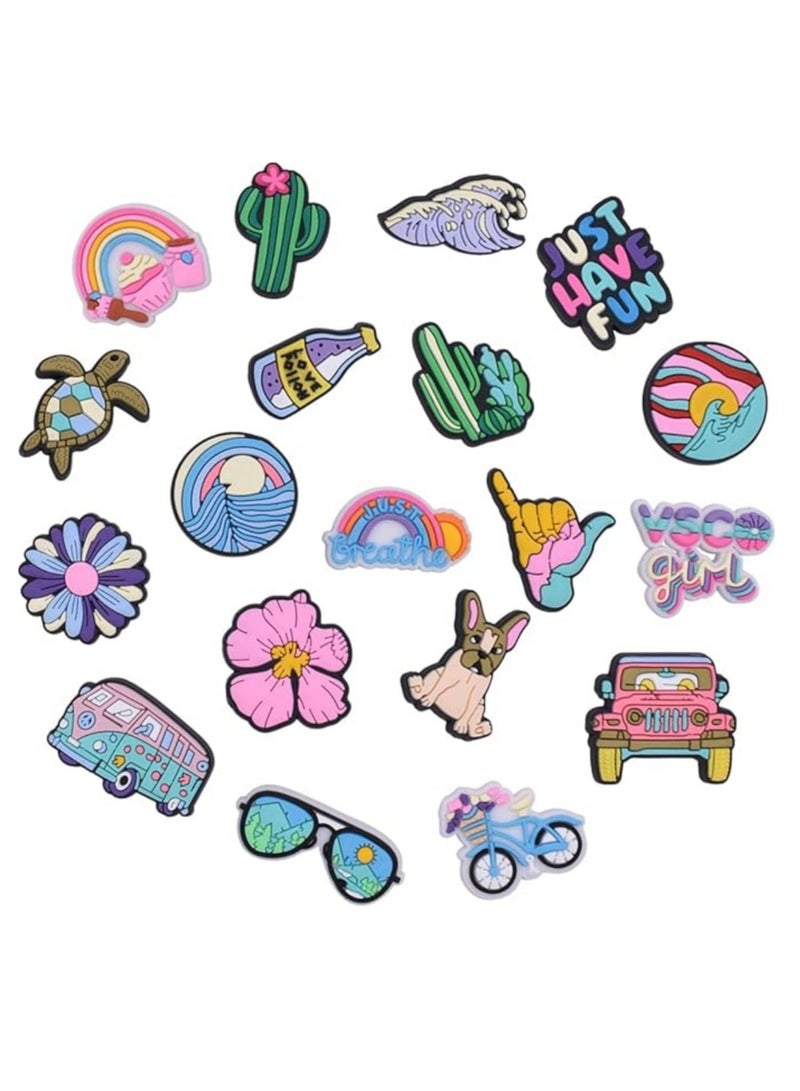 19-Pack Shoe Charms for Boys Shoe Pins Shoe Charms Cute Charms Shoe Access PVC Summer Beach Shoe Charms for Shoe Clog Sandals - Image 1