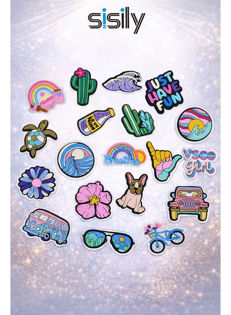 سيسلي 19-حزمة الأحذية الساحرة للأولاد دبابيس الأحذية الأحذية السحر لطيف السحر الأحذية الوصول PVC الصيف الشاطئ الأحذية سحر لالصنادل تسد الأحذية - Image 1