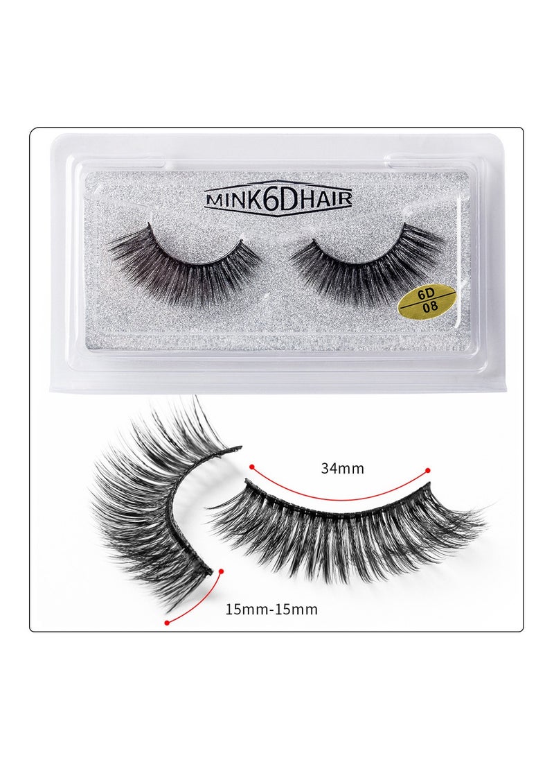 Handaiyan False Eyelashes 5 Pairs 6D Natural Fluffy Fake Lashes, Reusable   Waterproof Glue Free Hand-made Dramatic Thick Crossed Cluster Fake Eye Lashes Soft Long Lashes Pack for Makeup  - Image 4