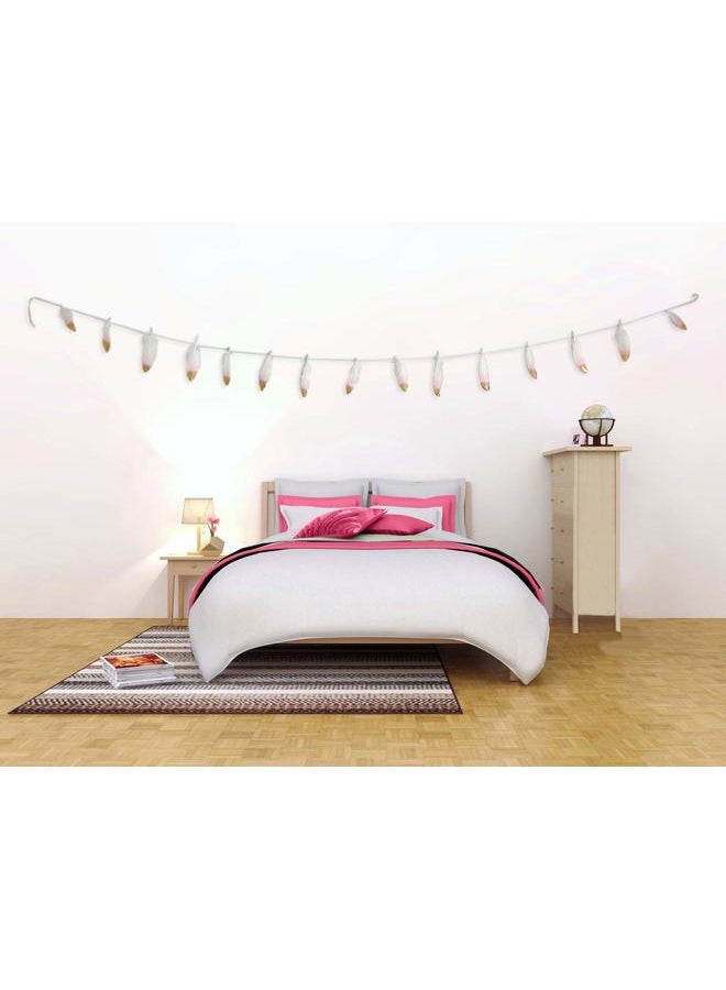 VictorieLei Feather Garland Decorations 10 Foot on a String Banner, Blush Pink and Gold Dipped Glitter Tipped White, Tribal Nursery, Girls Dorm Room, Boho Chic - Image 4