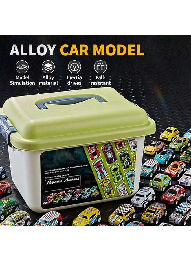 مجموعة سيارات لعب قابلة للسحب من 30 قطعة مع صندوق تخزين، مركبات معدنية متينة لتنمية المهارات الحركية للأطفال واللعب التفاعلي بين الوالدين والطفل - Image 2