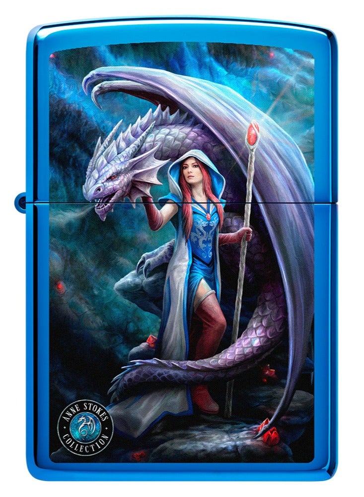 Zippo Ci408015 20446 Anne Stokes Collection High Polish Blue Windproof Lighter - Image 2