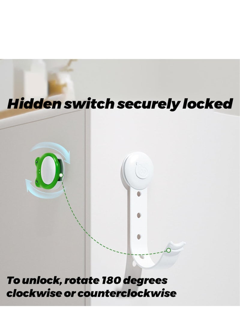 KASTWAVE - 3 PCS Baby Proofing Cabinet Lock, Cartoon Shape Child Proof Safety Locks, 3M Strong Adhesive ABS Material No Drilling, Adjustable Strap Latches to Cabinets, Drawers, Cupboard, Fridge,Door - Image 1