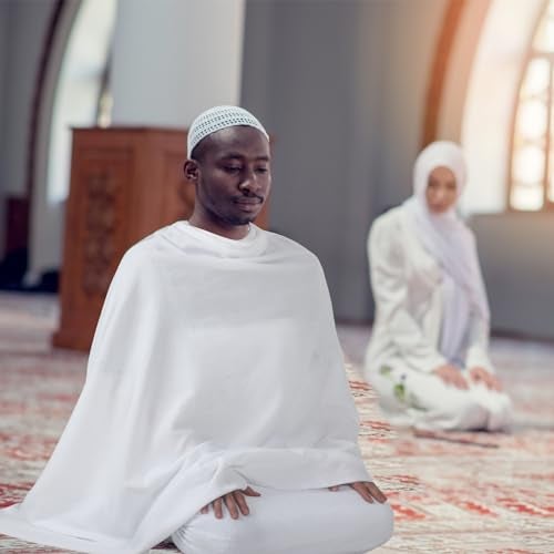Suhine 4 Pcs Ahram Ihram Ehram for Hajj and Umrah Islamic Clothing for Men Umrah White Hajj Gifts, 41.3 x 82.7 Inches - Image 5