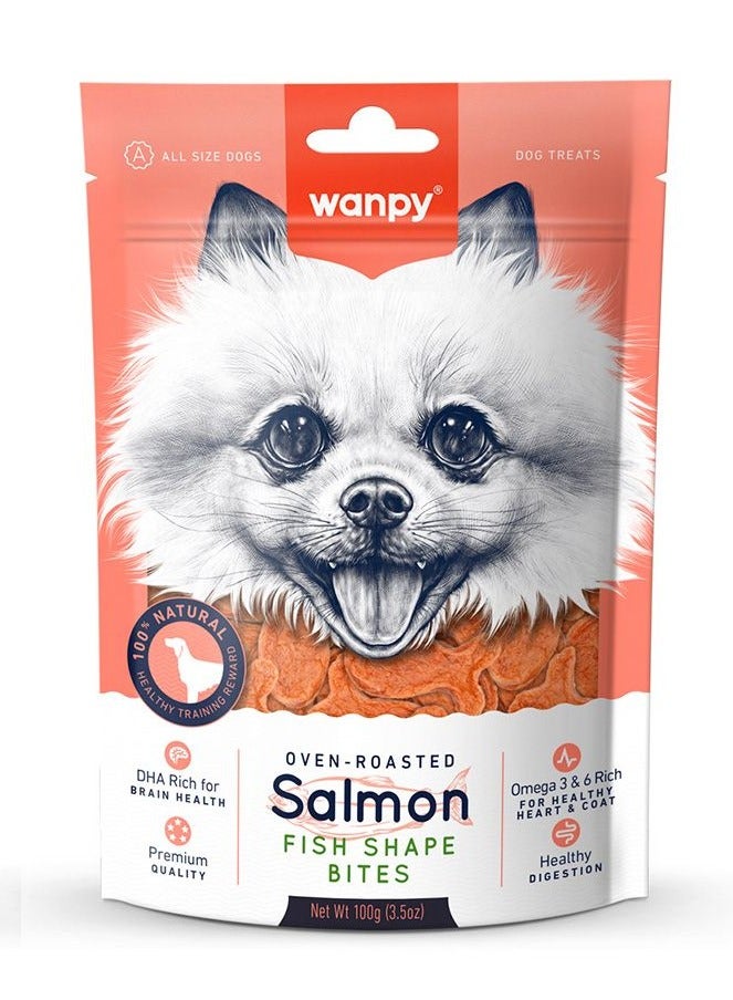 Oven-Roasted Salmon Fish Shape Bites Dog Treats 100 g