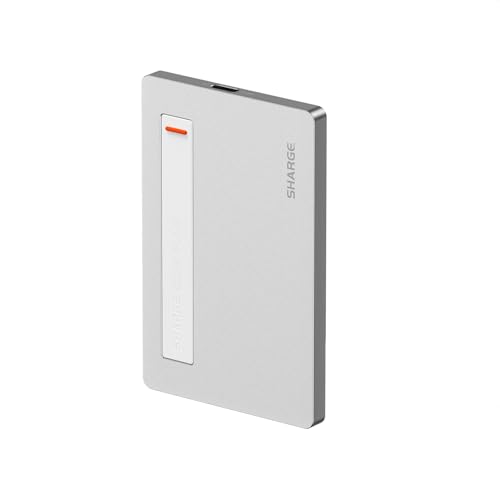 SHARGE Disk Plus SSD Enclosure 10Gbps M.2 NVMe, 0.24" Ultra Slim Aluminum Enclosure with Built-in Cable USB C 3.2 Gen2 Support Size 2230/2242/2280 M Key SSDs (SSD not Included) - Image 1