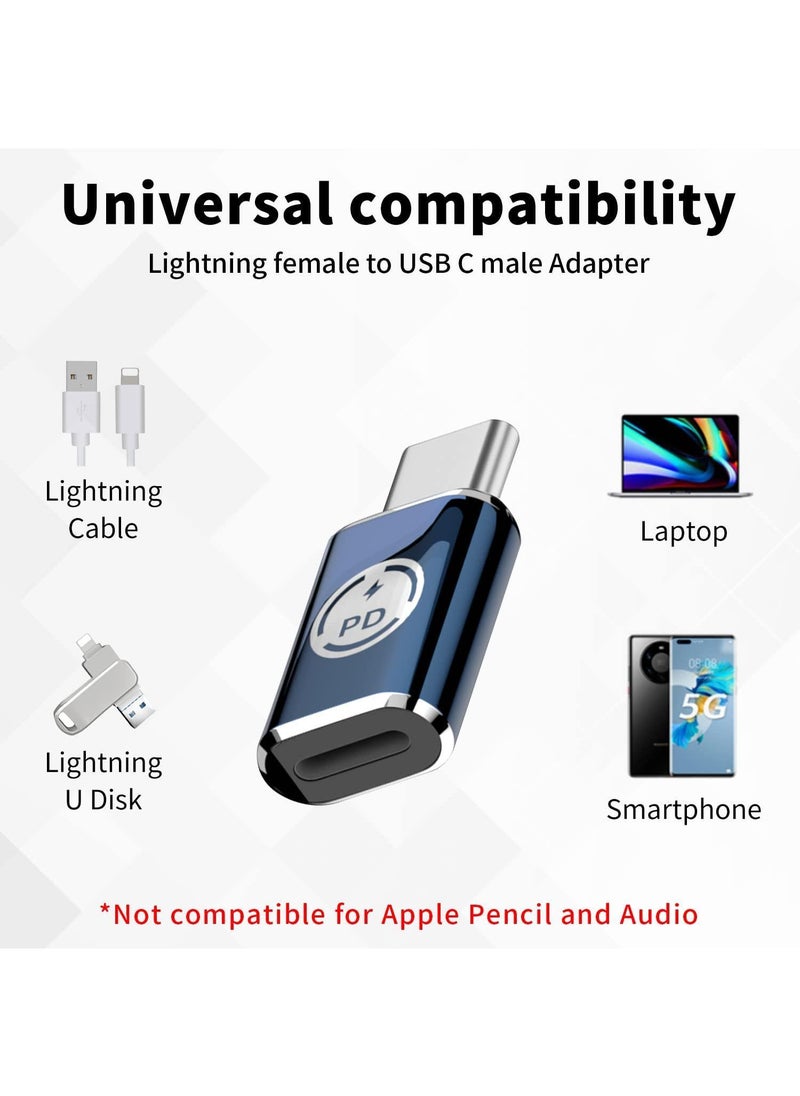 Sweet seven - 2 Pack USB C to Lightning Adapters with PD 35W Charging and Lanyard USB C Male to Female Adapter Compatible with Tablets Phones and USB C Devices (Not for Apple Pencil and Audio) - Image 1