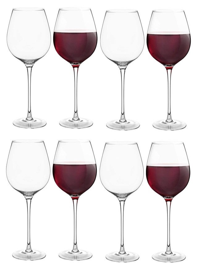 VILON Italian Premium Balloon Red White Or Brandy Premium Crytal Clear Wine Glasses | 650 ML Ideal for Champagne, Cocktail Party Whisky Glass | Transparent | Set of 8 - Image 1