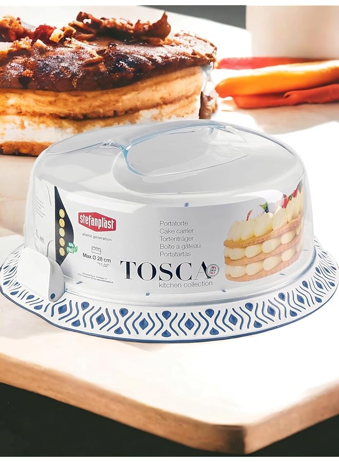 Stefanplast Tosca 30 Cm Food Carrier Extra Quality 100% Made In Italy, White, Blue, 36Cm - Image 2