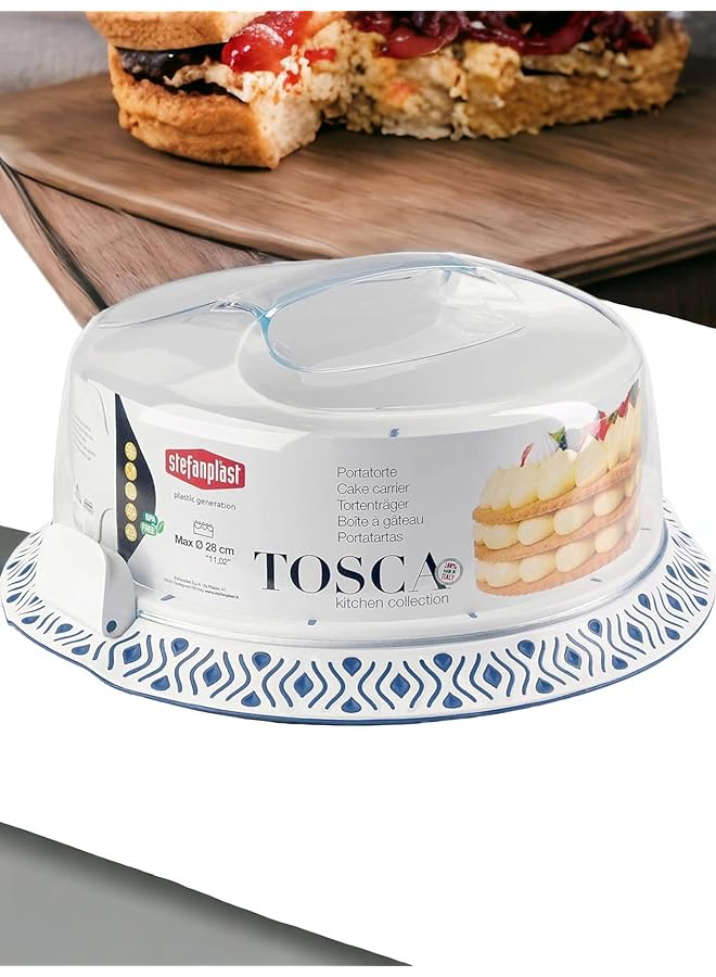 Stefanplast Tosca 30 Cm Food Carrier Extra Quality 100% Made In Italy, White, Blue, 36Cm - Image 3