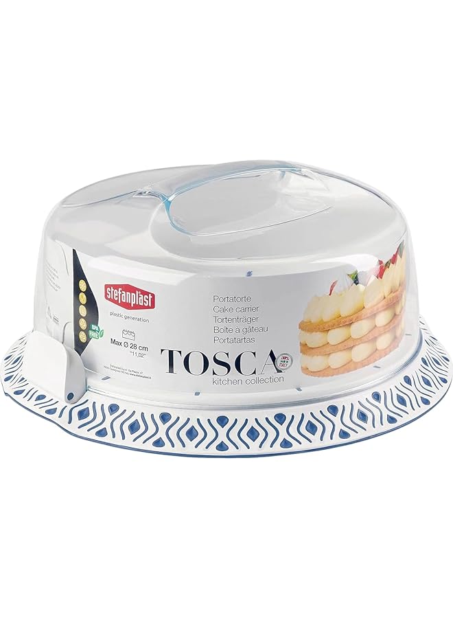 Stefanplast Tosca 30 Cm Food Carrier Extra Quality 100% Made In Italy, White, Blue, 36Cm - Image 1