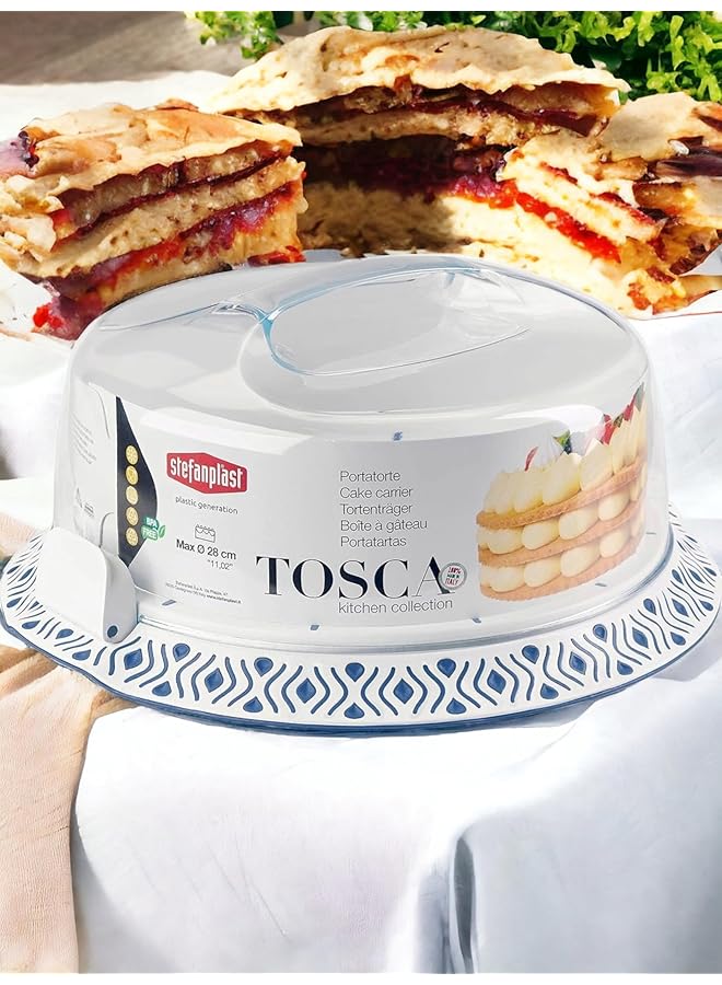 Stefanplast Tosca 30 Cm Food Carrier Extra Quality 100% Made In Italy, White, Blue, 36Cm - Image 4