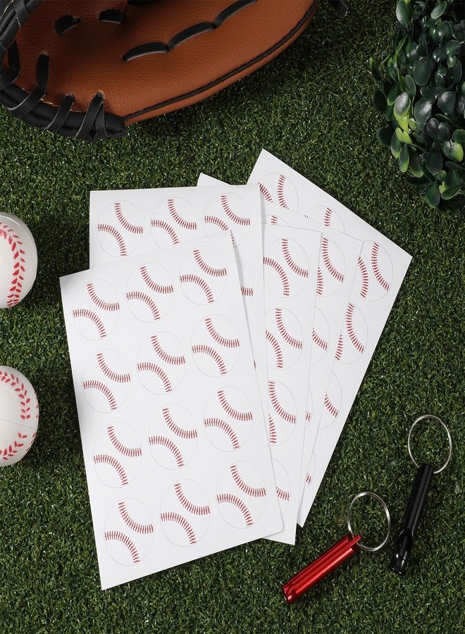 Aeaocvo 144 Pcs 1.18 Inch Baseball Stickers Vinyl, Self-Adhesive Baseball Helmet Stickers, Round Individual Decals Waterproof for Water Bottles Scrapbooks Sports Theme Party Supplies - Image 4