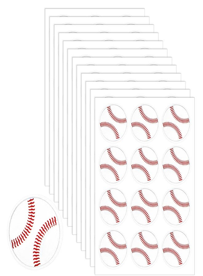 Aeaocvo 144 Pcs 1.18 Inch Baseball Stickers Vinyl, Self-Adhesive Baseball Helmet Stickers, Round Individual Decals Waterproof for Water Bottles Scrapbooks Sports Theme Party Supplies - Image 1
