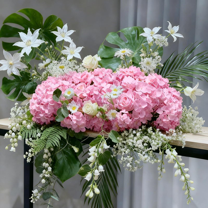 Cherica 20 Pcs Pink Hydrangea Artificial Flowers Bulk, Faux Hydrangea Flowers Heads, Artificial Fake Silk Hydrangea Flowers with Stems, Pink Flowers Artificial for Decoration Wedding DÃ©cor - Image 5