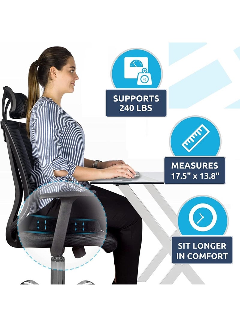 Memory Foam Seat Cushion for Office Chair, Ergonomic Contoured Sitting Cushion for Car, Wheelchair and Desk Chair - Image 5