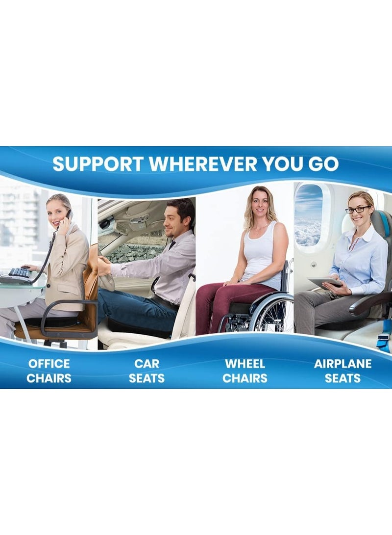 Memory Foam Seat Cushion for Office Chair, Ergonomic Contoured Sitting Cushion for Car, Wheelchair and Desk Chair - Image 4